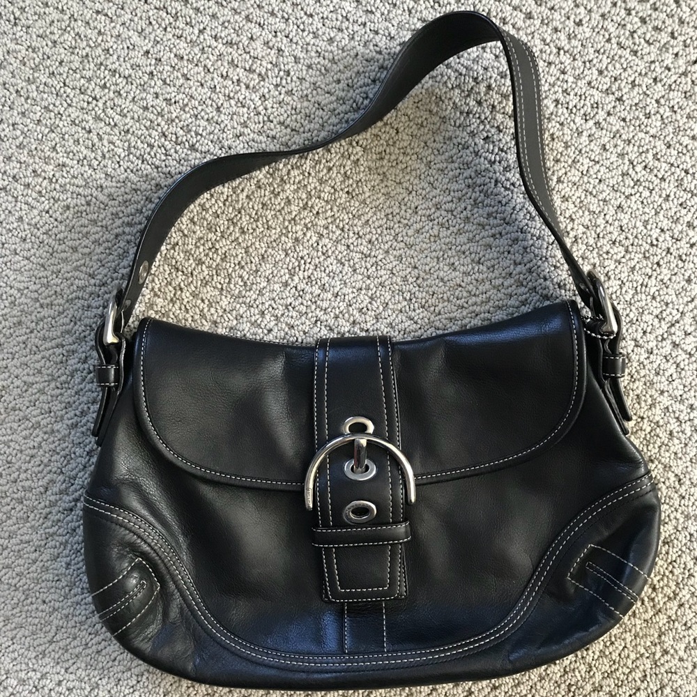Coach Black Leather Boho Shoulder